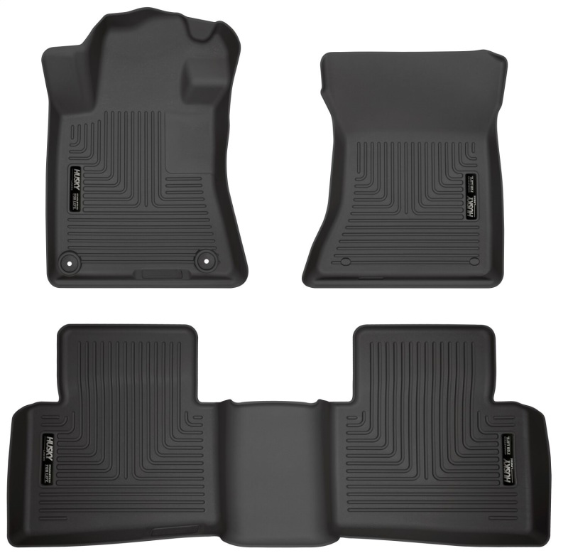 Nissan Altima Floor Liners - Front + Second Seat - Husky Liners - WeatherBeater - Black - `19-`23